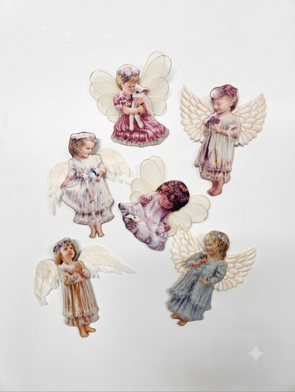 Set of 5 Vintage Dona Gelsinger Heaven's Little Angels Ornaments